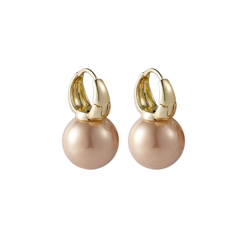 Pearl Drop Hoop Earrings