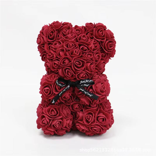 1Pc 25Cm Artificial Foam Flowers Bear Rose Bear Romantic Creative Gifts for Valentines Day Mothers Day Anniversary Wedding