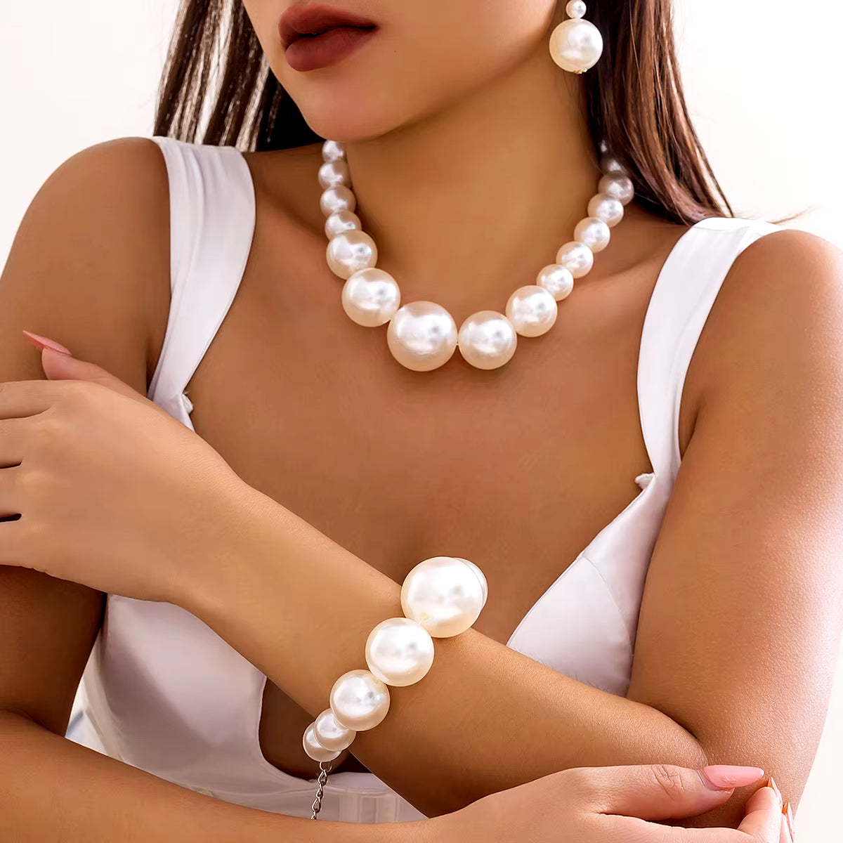 Pearl Goth halsband & armband set