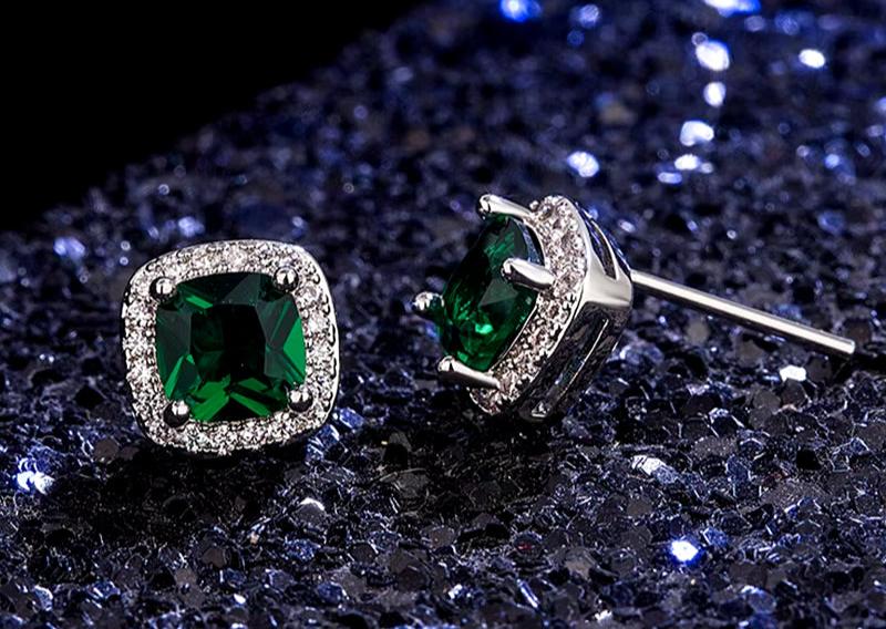 Emerald Square Earrings