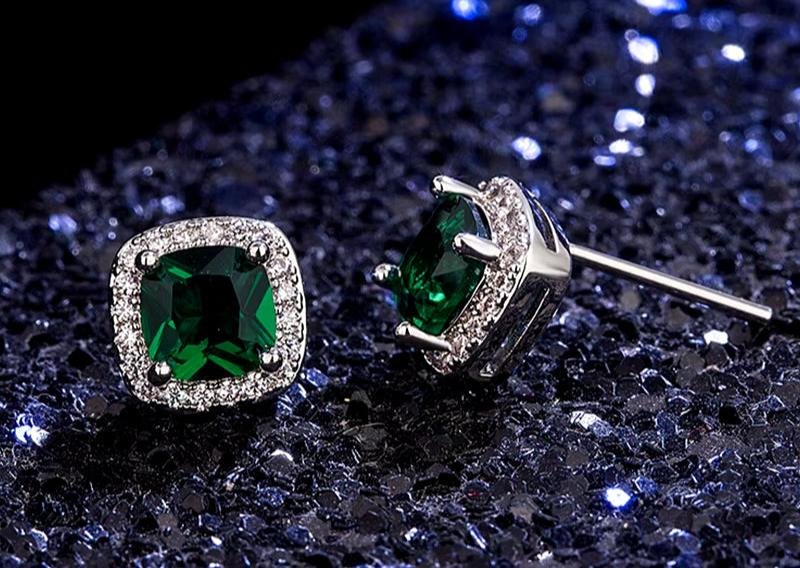 Emerald Square Earrings