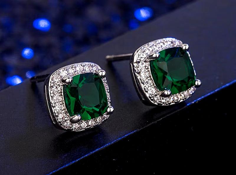 Emerald Square Earrings