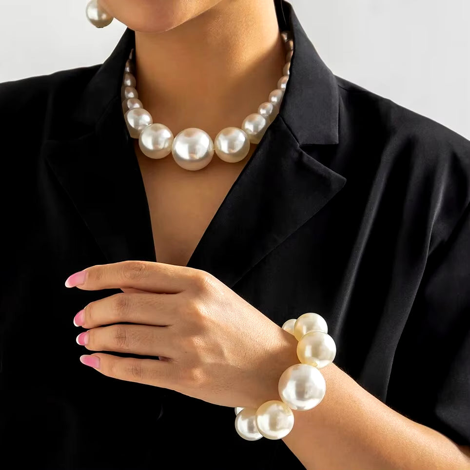 Pearl Goth halsband & armband set