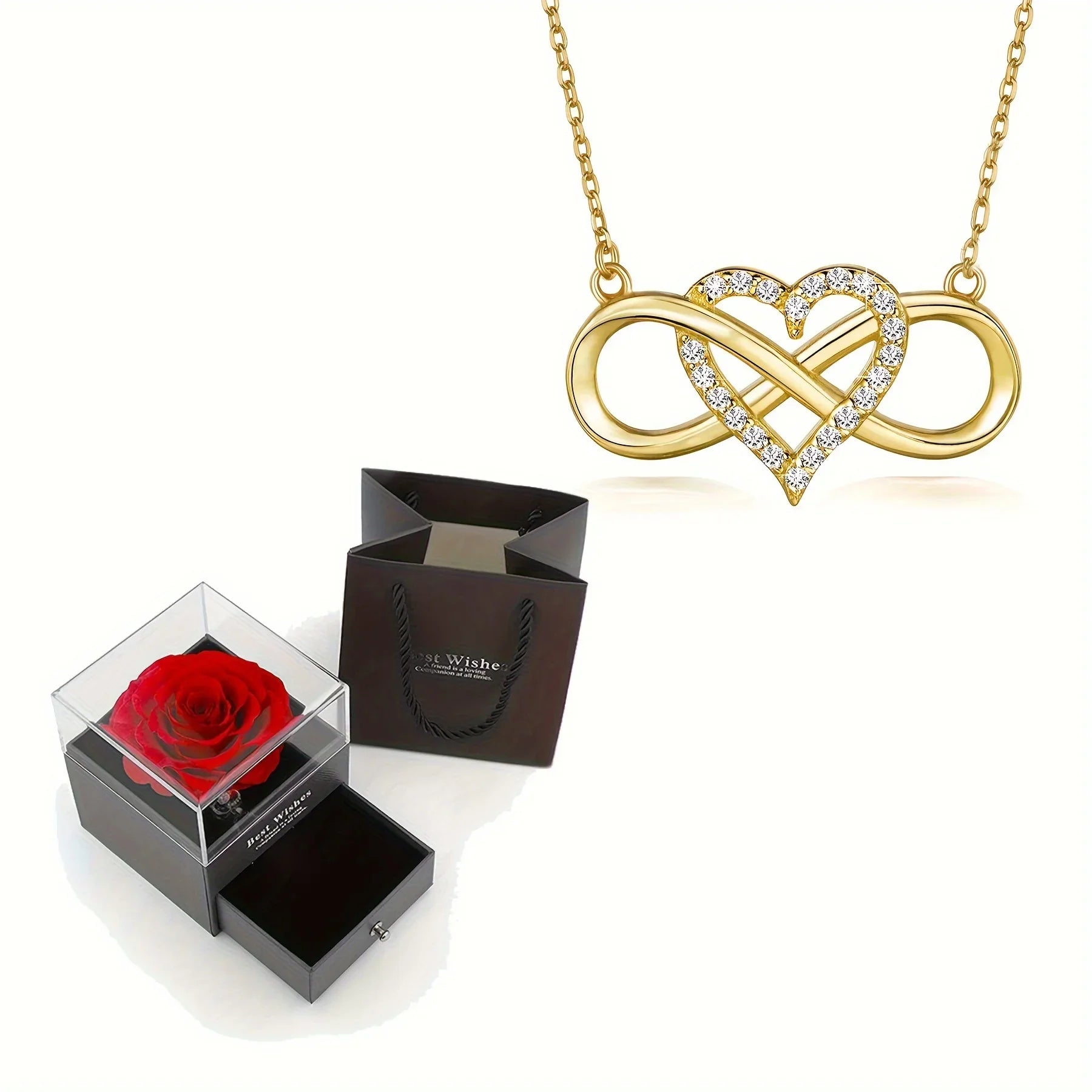 Amour Pendant – Evigt Hjärta i Lyxig Rosbox